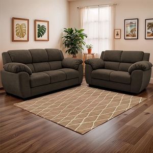 Sofá De 3 E 2 Lugares Cama Inbox Paris Com 202cm E 152cm Marrom