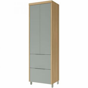 Paneleiro Nesher Marquesa Em Mdf 15mm Com 2 Portas, 2 Gaveta Nature Com Verde