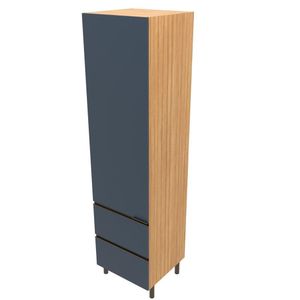 Paneleiro Bartira Cristal 1 Porta 2 Gavetões E 4 Prateleiras Mel E Azul Royal