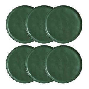 Conjunto Com 6 Pratos Rasos Porto Brasil Bio Leaf 27,5 Cm Verde