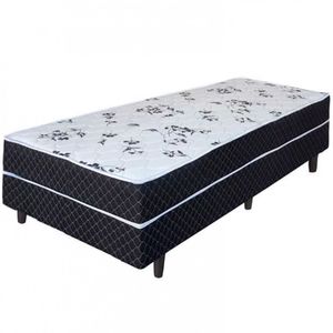 Cama Box Conjugado De Solteiro Umaflex New Native Plus D28 Preto E Branco