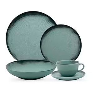 Aparelho De Jantar Oxford Pacífico Em Cerâmica Com 20 Peças Verde