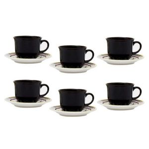 Conjunto De Xícaras Para Chá Oxford Daily Em Cerâmica 200 Ml Preto