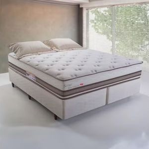 Cama Box Queen Size Herval Sense Com Molas Ensacadas Bege
