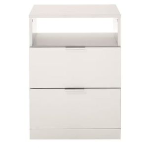 Mesa De Cabeceira Bartira Versatti Com 2 Gavetas Branco