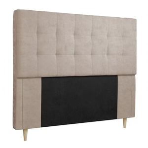 Cabeceira Para Cama Box Casal Dobuê Leon Com Revestimento Bege