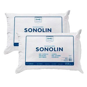 Travesseiro Sonolin Prime Fibra Siliconada 50x70cm 2 Unidade Branco
