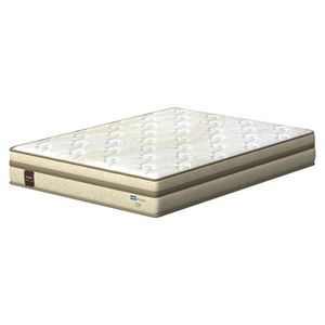 Colchão De Casal Probel Arezzo Pillow Euro E Molas Ensacadas Bege Com Branco