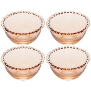 Conjunto De Bowls Wolff Pearl Em Cristal âmbar 450ml 4 Peças Ambar