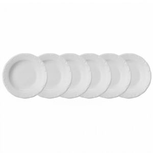 Conjunto Com 6 Pratos Fundos Schmidt Pomerode Em Porcelana Branco
