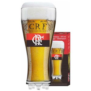 Copo Para Cerveja Globimport Flamengo Chuteira - 370ml Transparente