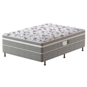 Cama Box Conjugada Casal Prodormir Advanced Com Espuma D28 Branco Com Cinza