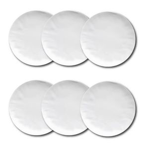 Conjunto De Pratos Sobremesa Germer Orgânico 20,5 Cm 6 Peças Branco