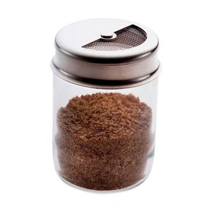 Porta Condimento Em Aço Inox E Vidro 160 Ml Forma Inox E Transparente
