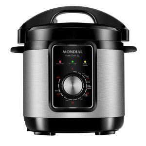 Panela De Pressão Elétrica Mondial Pe-47 Pratic Cook 700w 3l Inox Com Preto 110v