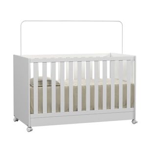Berço Mini Cama Doce Sonho Americano Para Quarto De Bebê Menina E Menino Com Rodízios E Grade De Proteção Removível