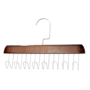 Cabide Madeira Rotativo Ganchos Organizador Armário Closet Marrom