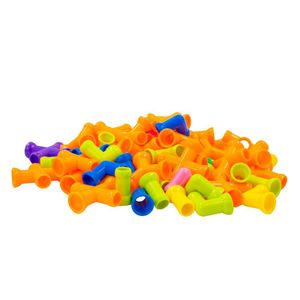 Brinquedo De Montar Interativo Plástico Blocos Infantil Coloridos Tubos Pequenos Canos Encaixar Com 72 Peças