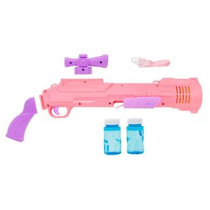 Arma Bolas Sabão Maquina Eletrica Brinquedo Lança Bolhas Rosa