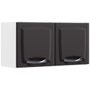 Armário Aéreo Duplo Itatiaia New Premium Com 2 Portas - 80cm Branco Com Grafite