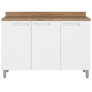 Balcão Triplo Bartira Topázio Up 3 Portas E 1 Prateleira Damasco-branco Fosco