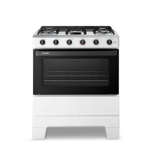 Fogão Esmaltec 5 Bocas Ideal Pop Mesa De Aço Inox Branco F5ISB