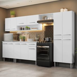 Armário De Cozinha Completa 293cm Emilly Madesa 01 Branco