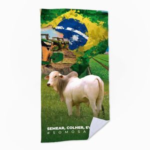 Toalha De Praia - Semear Colher E Evoluir Boi