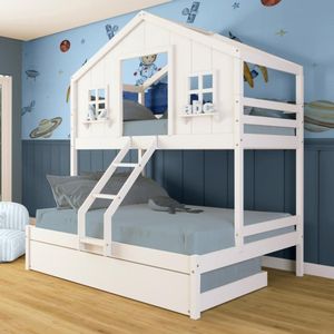 Treliche Casal/ Solteiro Casinha Dos Sonhos Madeira Maciça Branco Megamobilia