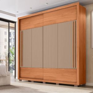 Guarda Roupa Roupeiro Roma 2 Portas 4 Gavetas Marrom Caemmun