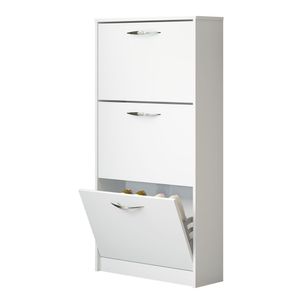 Sapateira 3 Pts Basculantes 127x64cm Mdp Branco Menu Móveis Branco