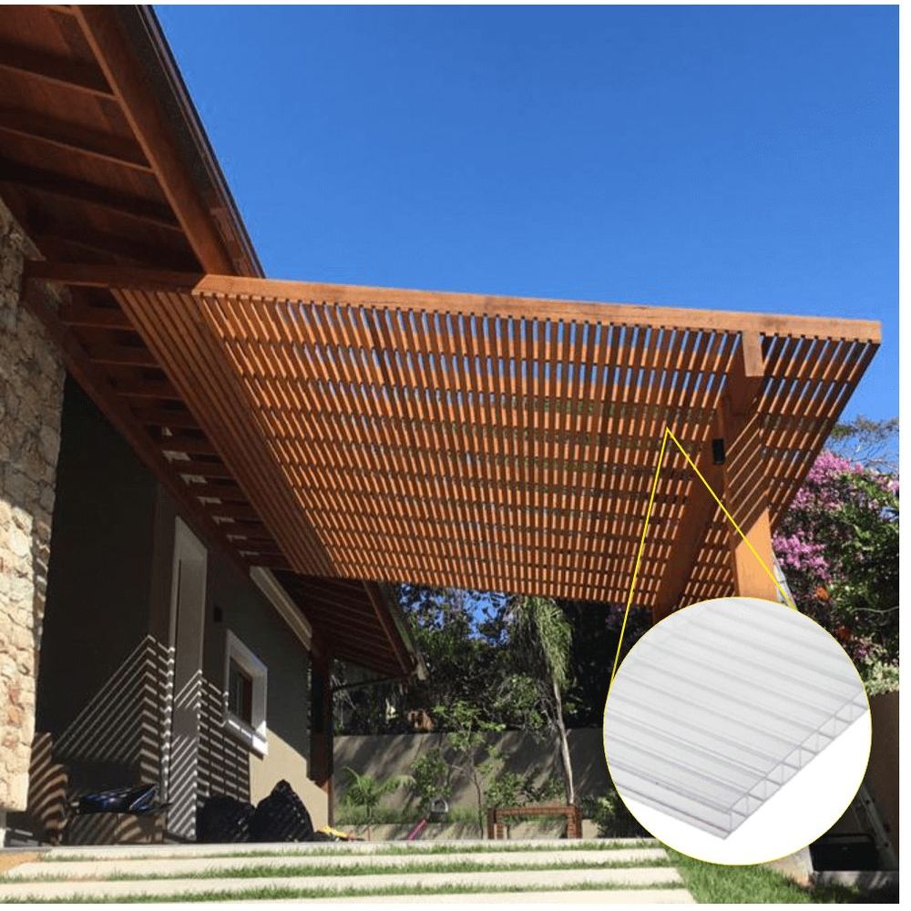 Chapa De Policarbonato Alveolar Cristal 4mm - 2,10m X 2,00m - Polygal ...
