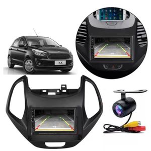 Central Multimídia 2 Din Mp5 Ford Ka-ka+ Câmera Moldura Pt
