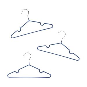 Conjunto 3 Cabides Infantil Metal Revestido De Pvc Finesse Azul Oikos