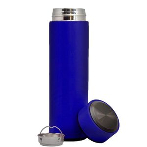 Garrafa Térmica Inox 500ml Quente Frio Tampa Azul Nº2