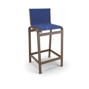 Banqueta Alta Cozinha Balcão Bancada Alumínio Marrom - Azul