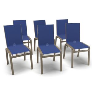 Kit 6 Cadeiras Jantar área Gourmet Alumínio Fendi - Azul