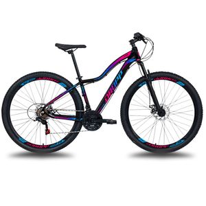 Bicicleta Aro 29 Dropp Alumínio 21 Vel Marchas Freios A Disco Aluminum - Azul+rosa - 17 Azul+rosa