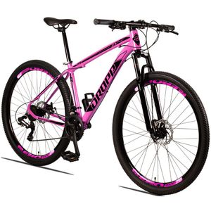 Bicicleta Dropp Z3 Aro 29 Câmbios Shimano 21 Marchas Freio A Disco Mecânico Com Suspensão - Rosa+preto - 17 Rosa+preto