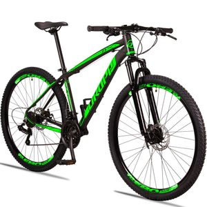 Bicicleta Aro 29 Dropp Z3 Alumínio Shimano 21vel Freio A Disco Mecânico Com Suspensão Mtb - Preto+verde - 19 Preto+verde