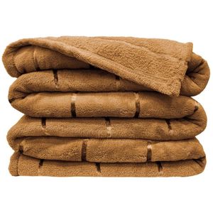 Manta Cobertor Queen Roma Flannel Ultrasoft - Caramelo