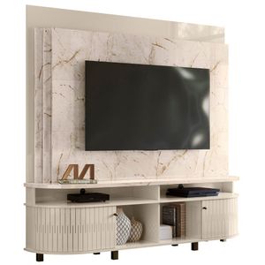 Estante Home Para Tv 65 Polegadas Daytona Calacata Off White Madetec