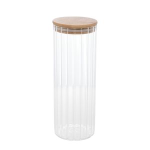 Pote De Vidro Com Tampa De Bambu G - Wolff