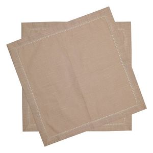 Conjunto Com 2 Guardanapos Ponto Ajour Taupe