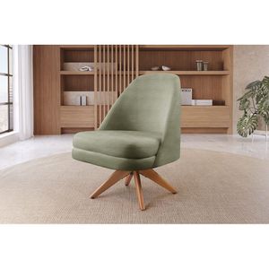 Poltrona Decorativa Giratória Stella Bouclé Verde 403