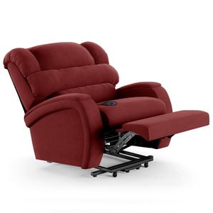 Poltrona Do Papai Reclinável Kalie Elevação Lift Elétrico Fh9 Veludo Vermelho - Mpozenato