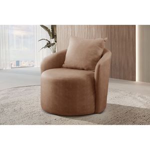 Poltrona Redonda Para Sala Califórnia Cor:milano Marrom 501