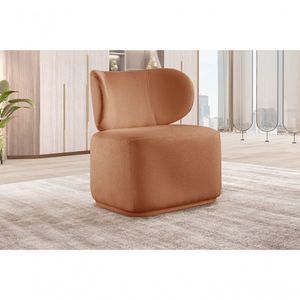 Poltrona Para Sala De Estar Moderna Sun Bouclé Laranja 402