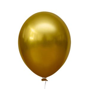 Balão Cromado Alumínio Amarelo Mostarda - 5 Polegadas - 25 Unidades