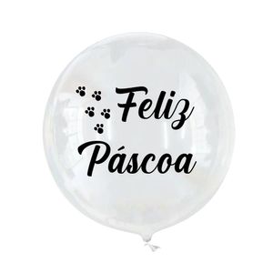 Adesivo Para Balão Patinhas Feliz Páscoa - 16x20cm